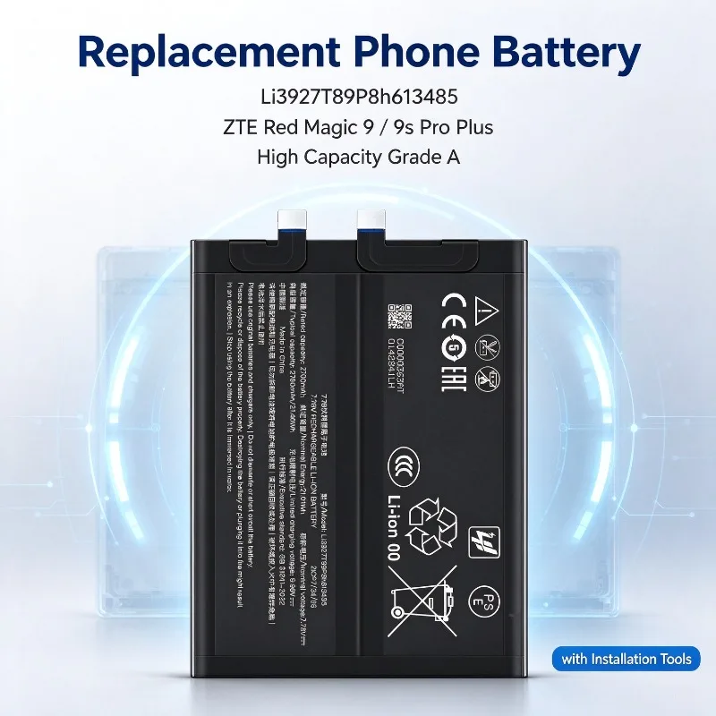 Li3927T89P8h613485 Phone Battery for ZTE Red Magic 9 9s Pro Plus, Grade A High Capacity Replacement Battery with Tools