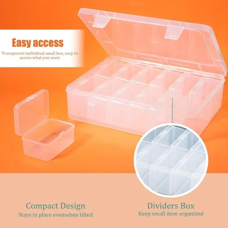 Craft Supply Storage Organizers with 12 Separate Boxes Translucent PP Container 22.5Cm/8.8in for Beads Findings Art 87HA