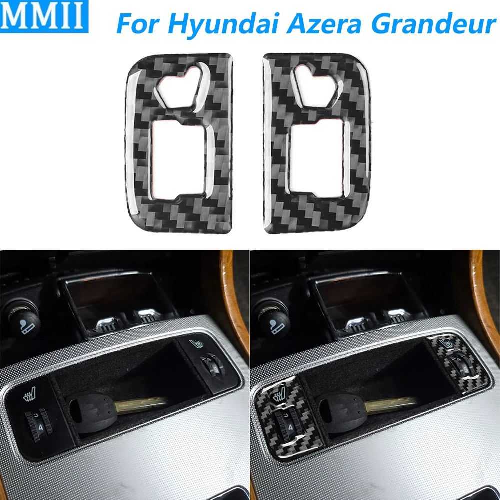 

Для Hyundai Azera Grandeur TG 2006-2011: накладка на панель управления вентиляцией сидений из углеродного волокна, аксессуар для автомобиля, наклейка