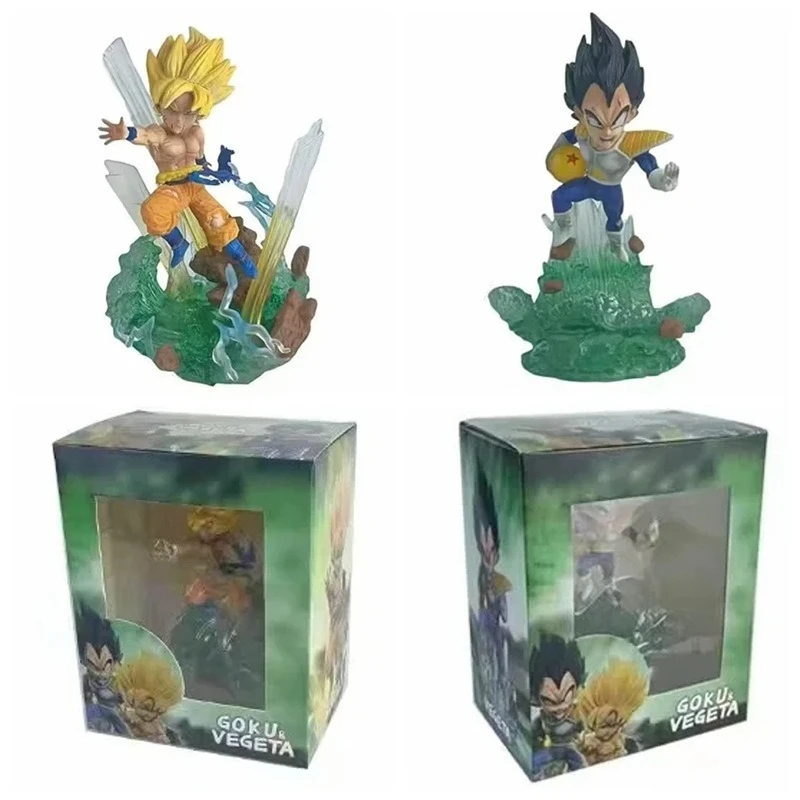 11cm nova dragon ball anime figura vegeta iv son goku perímetro pvc modelo estátua decoração de mesa ornamentos presente de natal brinquedos