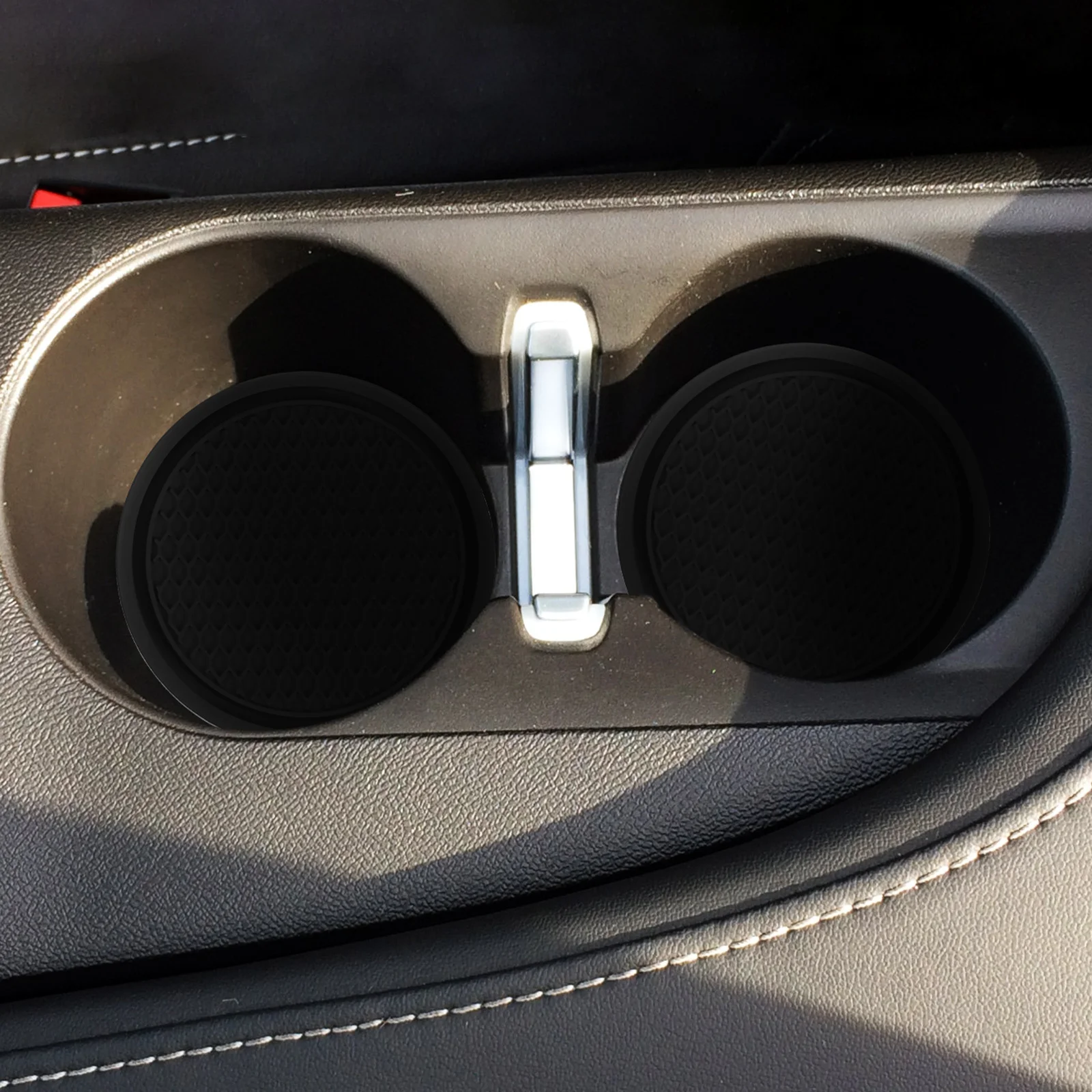 

2Pcs Water Cup Pad Silicone Car Coaster Anti-Slip Drink Holder Insert Universal Fit for Vehicle Interior Easy Clean Removable