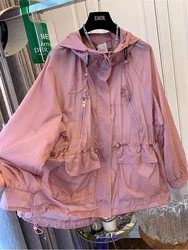 Summer 2026 New Fashion Women's Jacket Beach Thin Sunscreen UV Protection Coat Female Long Sleeve Hooded Jackets Outerwear Tops