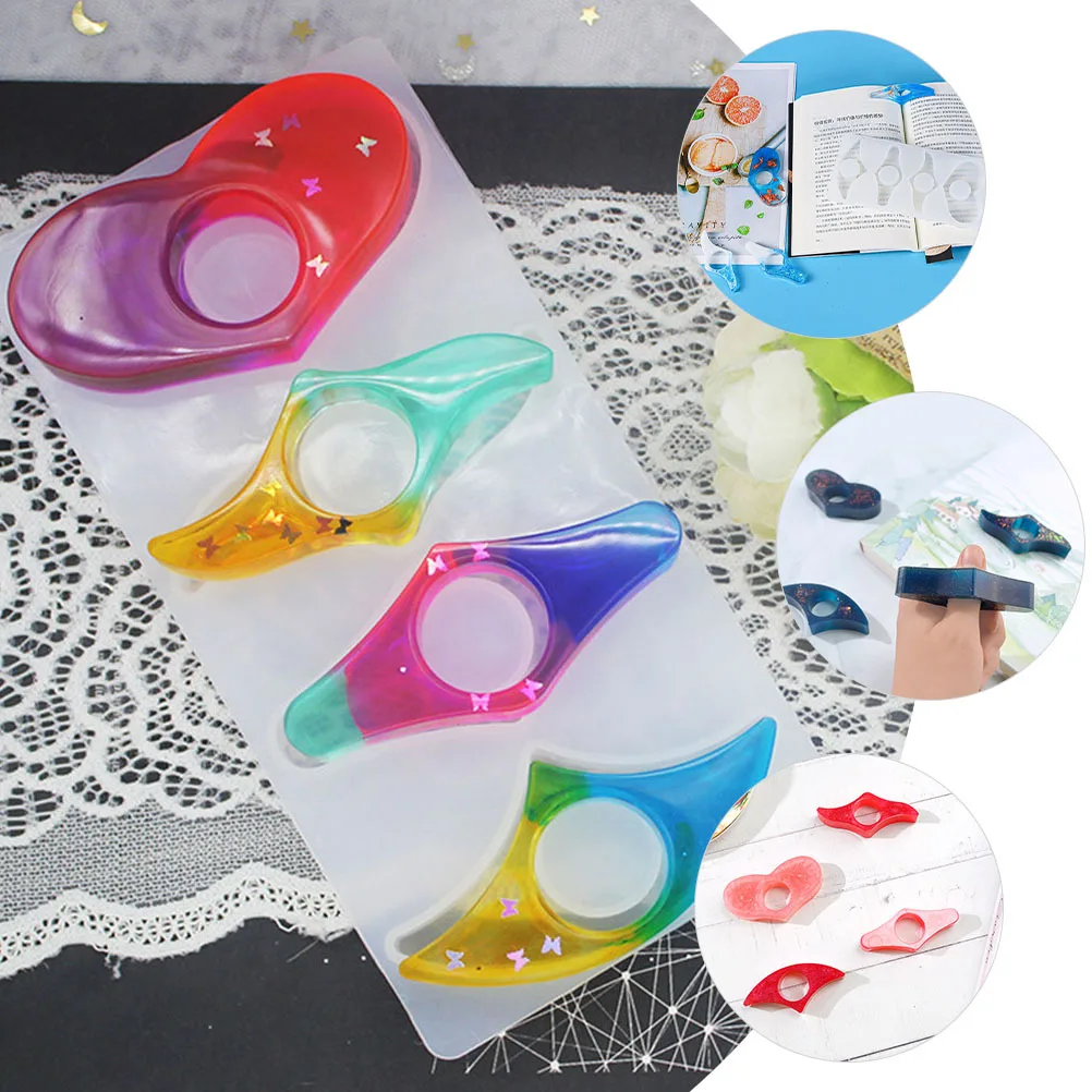 DIY سيليكون المرجعية العفن مستطيل الشكل الإبهام الدائري تصميم قالب مرن لراتنجات الايبوكسي صب حامل صفحة الكتاب #1