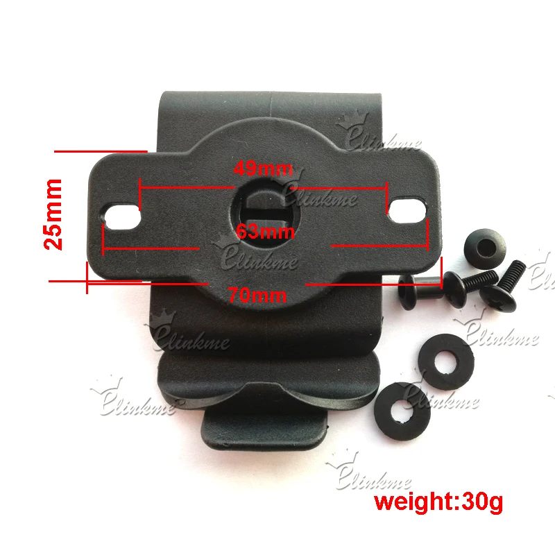 49mm *76mm Kydex Holster Clip knife scabbard Clip Rotate 360 degrees Black Clip