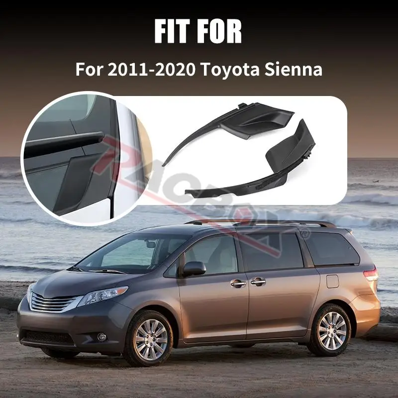 Pair Front Windshield Wiper Side Trim Cover Water Deflector Cowl Extension Plate for Toyota Sienna 2011-2020 53867/53866-08020