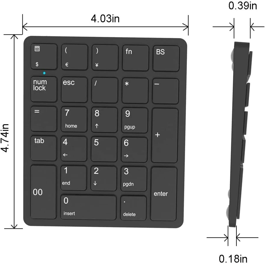 Wireless Number Pads,Numeric Keypad Numpad 26 Keys Portable 2.4 G Financial Account Number Keyboard Extensions 10 Key USB Keypad