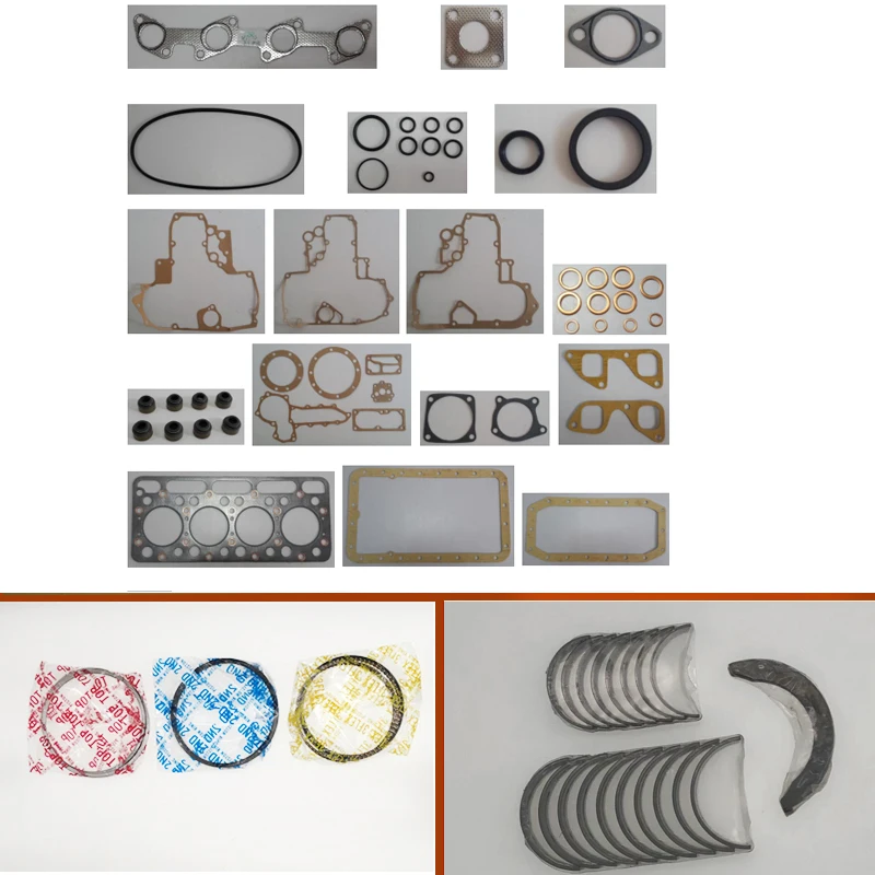 complete repair Overhaul engine full gasket set kit crankshaft connecting rod bearing piston ring for Kubota engine: V1502