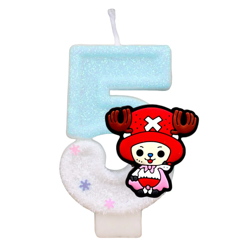 2026 New Anime Number Birthday Candle Eco Paraffin Anti Dripping Base 0-9 Digit Cake Topper Decor 6-7cm Height Anniversary Party view 3