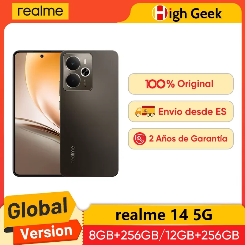 Globale Version realme 14 5G Smartphone Snapdragon 6 Gen 4 120Hz AMOLED Esports Display 50MP OIS AI Kamera 6000mAh Titan Akku