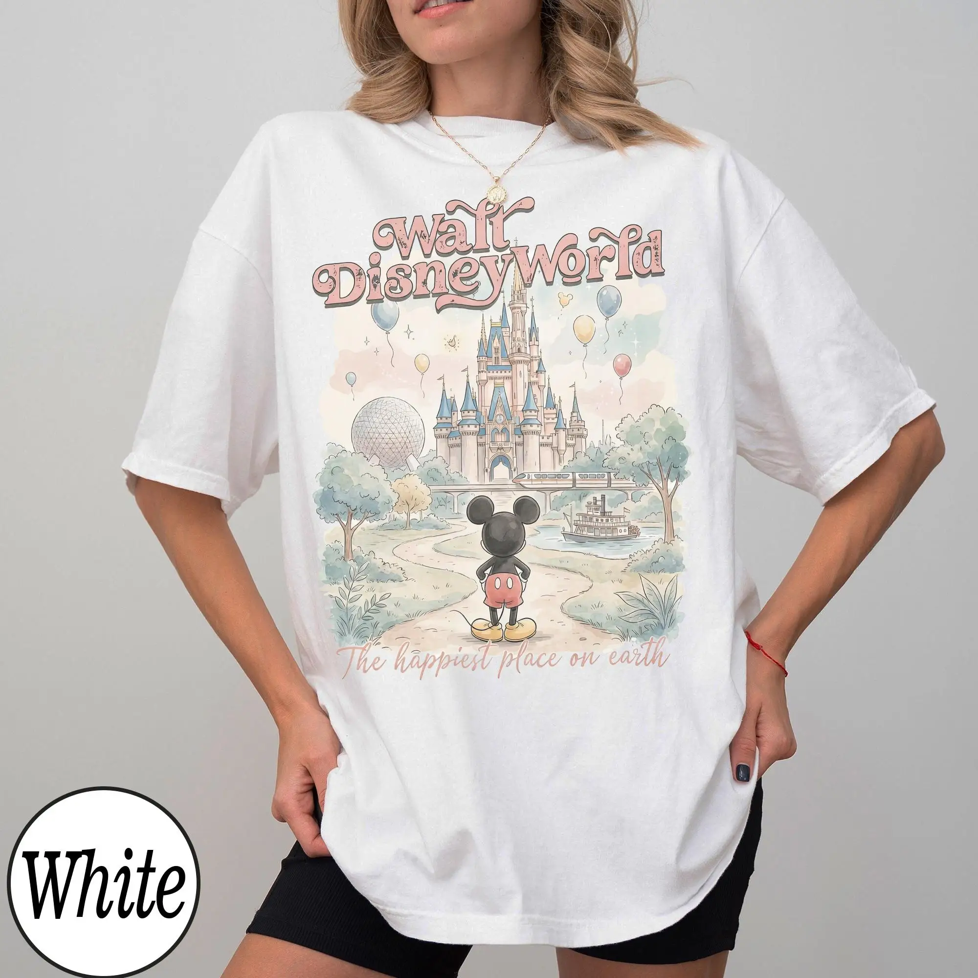 

Новая футболка Disney с Микки Маусом, рубашка Disney для путешествий и отдыха, уличная одежда из чистого хлопка, очень большой размер