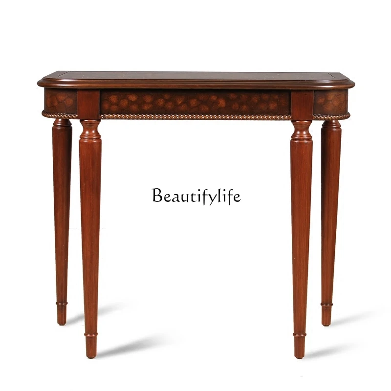 

American country wood color painted glass elegant small porch backrest side table long porch