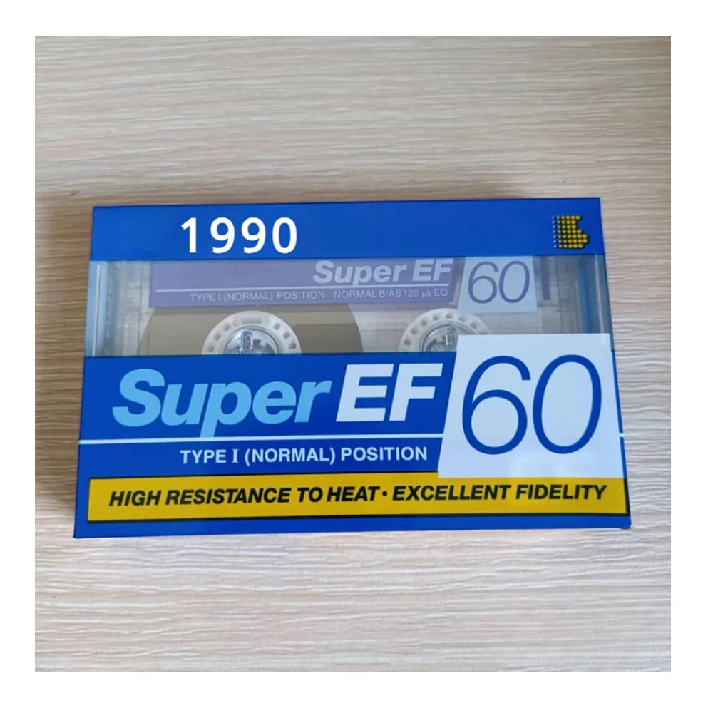 1Pcs 1990 Year Retro Sealed Normal Position Blank Cassette Tape EF60 Collection - Single