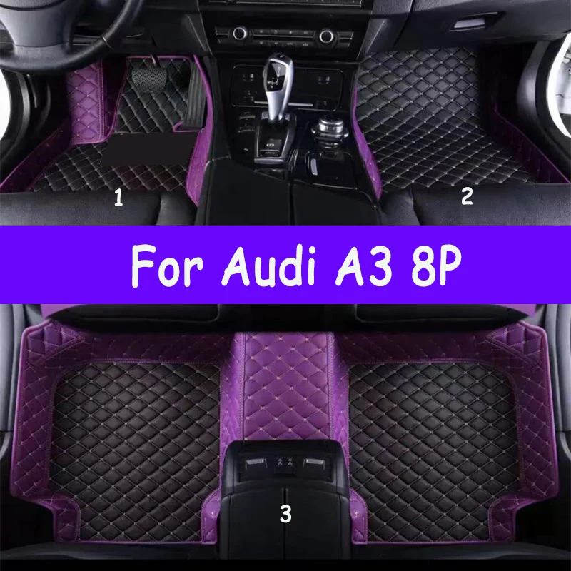 

Car Floor Mat For Audi A3 8P 2004~2010 DropShipping Center Interior Accessories 100% Fit Leather Carpets Rugs Foot Pads