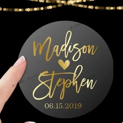 100pcs/Lot Custom Gold Foil Stickers Wedding Favor Stickers Gold Foil Custom Stickers Custom Gold Foiled Clear Stickers