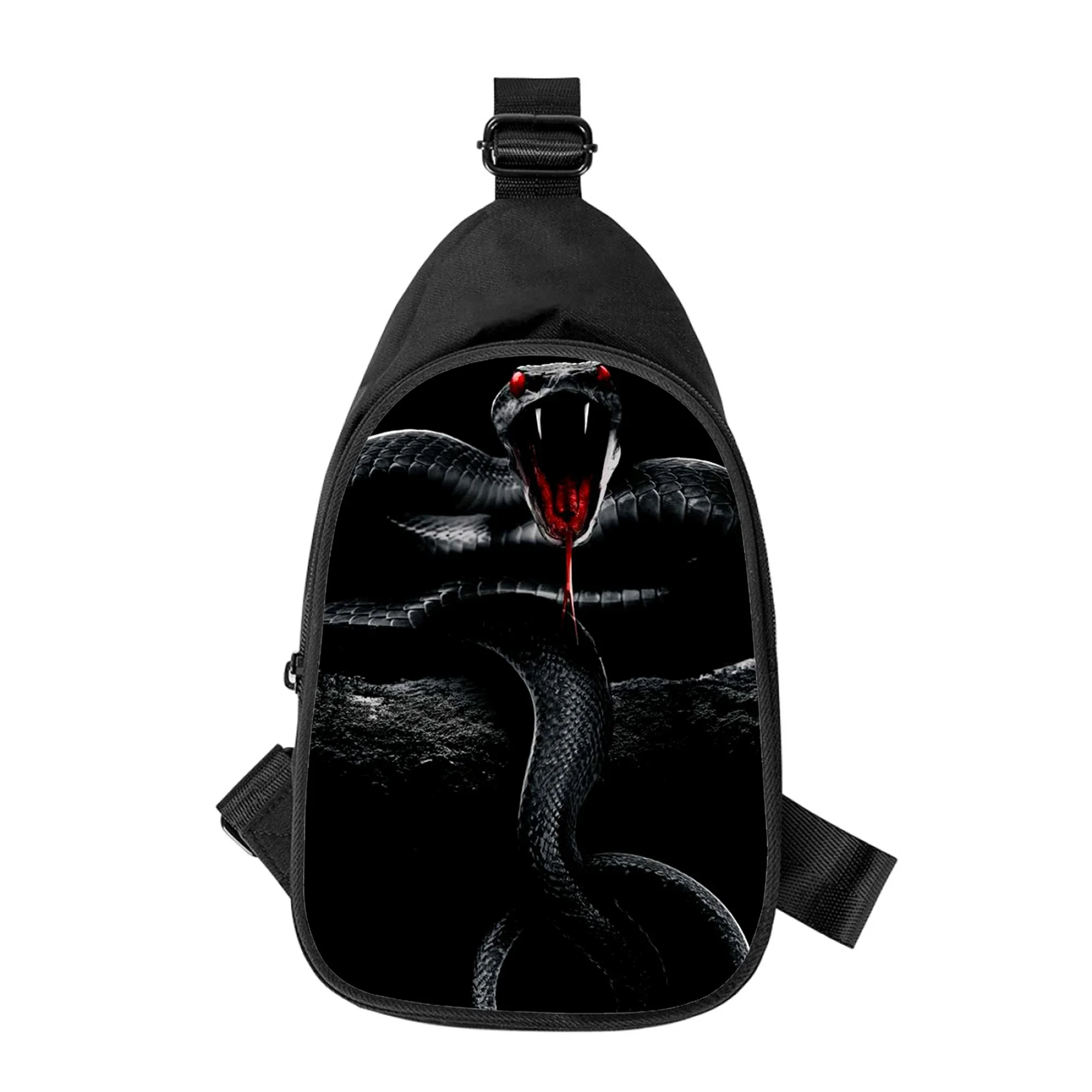 Sac de poitrine à bandoulière imprimé serpent pour hommes et femmes, sac de taille d'école pour mari, peinture d'art, animal, initié en alertes onale, nouveau