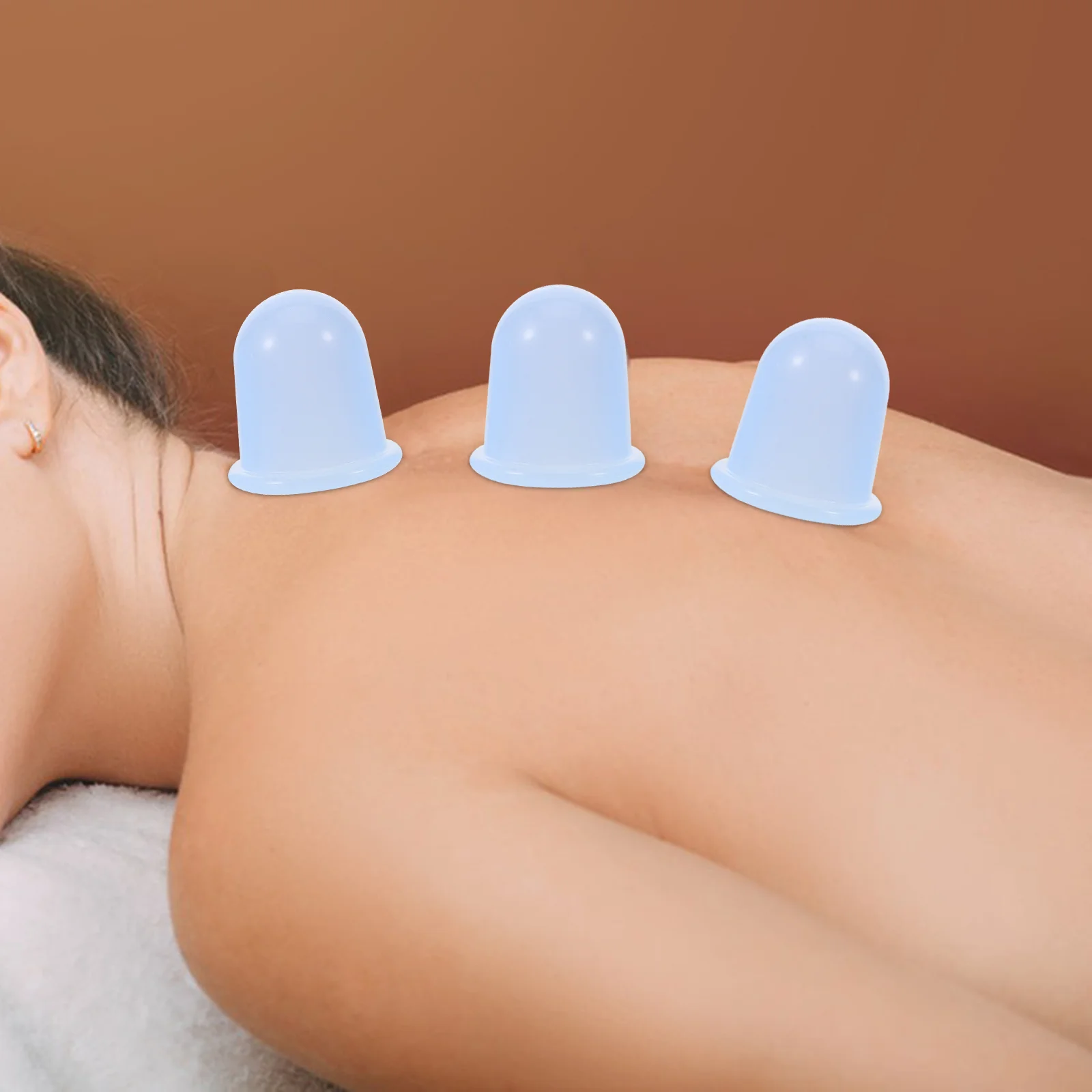 4 Pcs Silicone Cupping Massage Vacuum Device 4pcs (Blue) Moisture Absorption Massager Portable Suction Cellulite Reduction