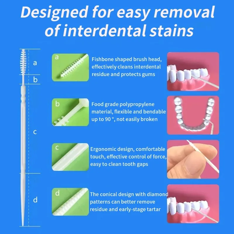 Toothpaste Brush 200 Boxed Plastic Toothpicks Disposable Cleaning  Interdental Spaces Brush Picking Teeth Thread  Picking Teeth