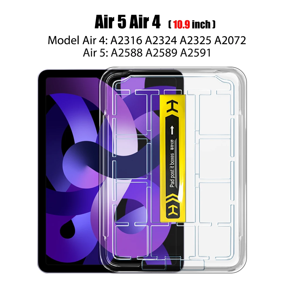 Gehärtetes Glas Displayschutzfolie für iPad Air 11 13 M4 M3 M2 Pro 11 13 M5 12.9 11. Gen. A16 10. Gen. 9. Gen. 8. Gen. 7. Gen. Air 5 4 3 10.2 10.5