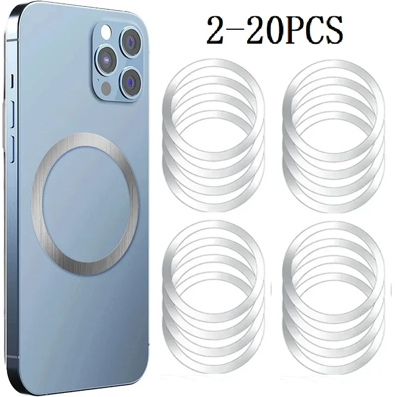 

2-20Pcs Universal Magnetic Metal for Magsafe Wireless Charger Iron Sheet Sticker Magnet Car Holder for Any Model of Mobile Phone