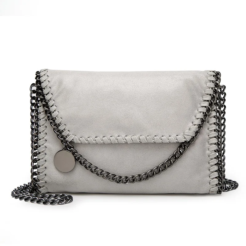 Bolso de cadena de moda para mujer, bandolera de hombro, informal, Simple, Color sólido, bolso de mano salvaje, bolso de mensajero