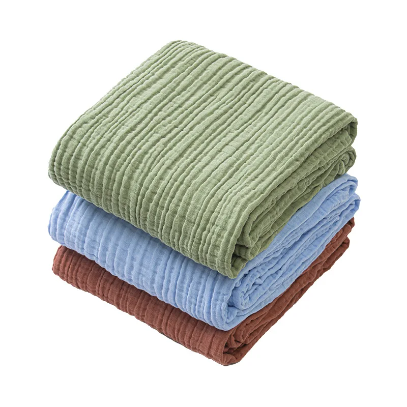 6 Layer Cotton Gauze Blanket Multipurpose Baby Bath Towel Waffle Texture Soft Children's Throw Blanket Without Fluorescent Color