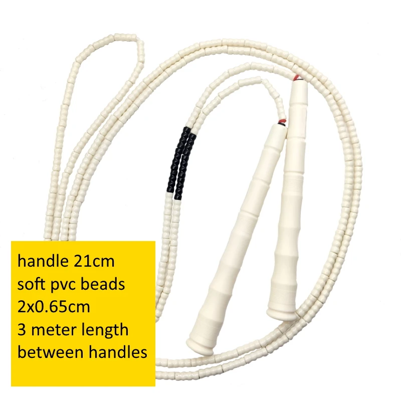 NEVERTOOLATE 3 meter length between handles soft pvc beads 2x0.65cm beading freestyle begineer jump skip rope fitness no logo