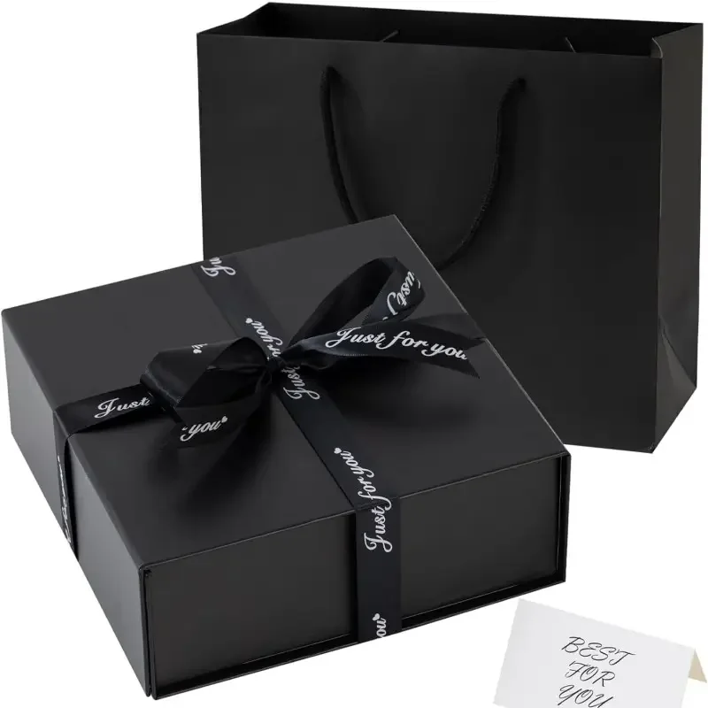 Custom gift box Luxury ribbon folding cardboard packaging box Clothing perfume carton