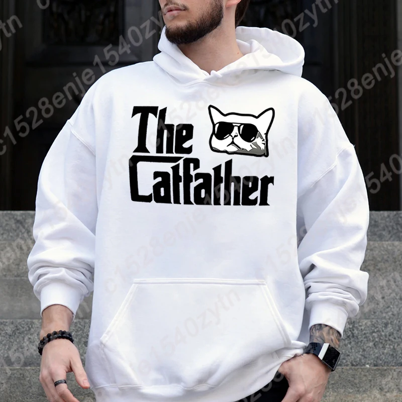 The Catfather Graphic Hooded Hoodie Hot Selling Men's Clothes Cool Soft Autumn Winter Sweatshirts Men Long Sleeve Pullovers Tops