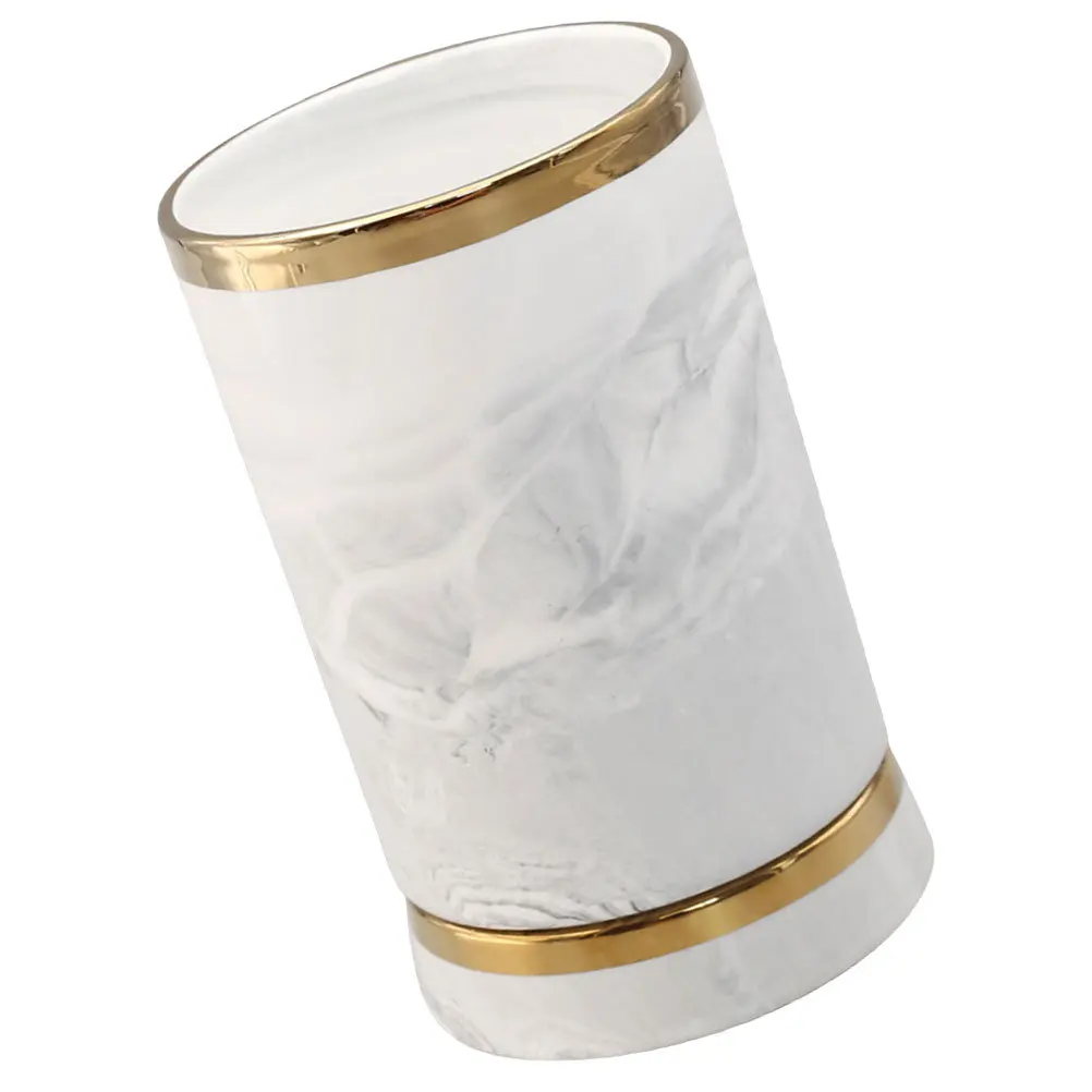 

Ceramic Kitchen Utensil Holder Marble Texture Tableware Container Organize Spoons Forks Decorative Countertop Accessories Home