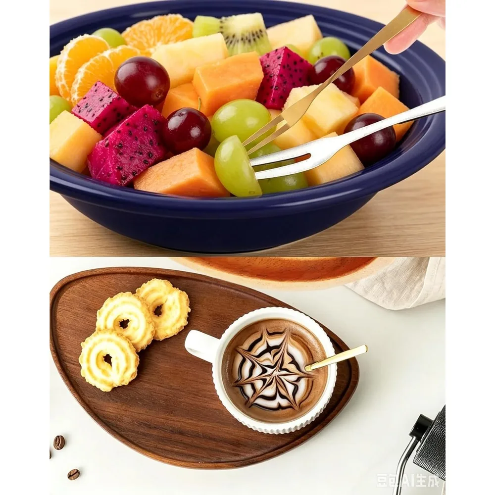 4-Piece Stainless Steel Fruit Forks Set, Ideal for Parties and Travel, 5-Inch
