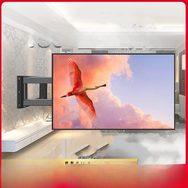 It is suitable for Xiaomi Sony Hisense TV hanger universal wall mount telescopic rotatable 90 degree 55 65 inch bracket