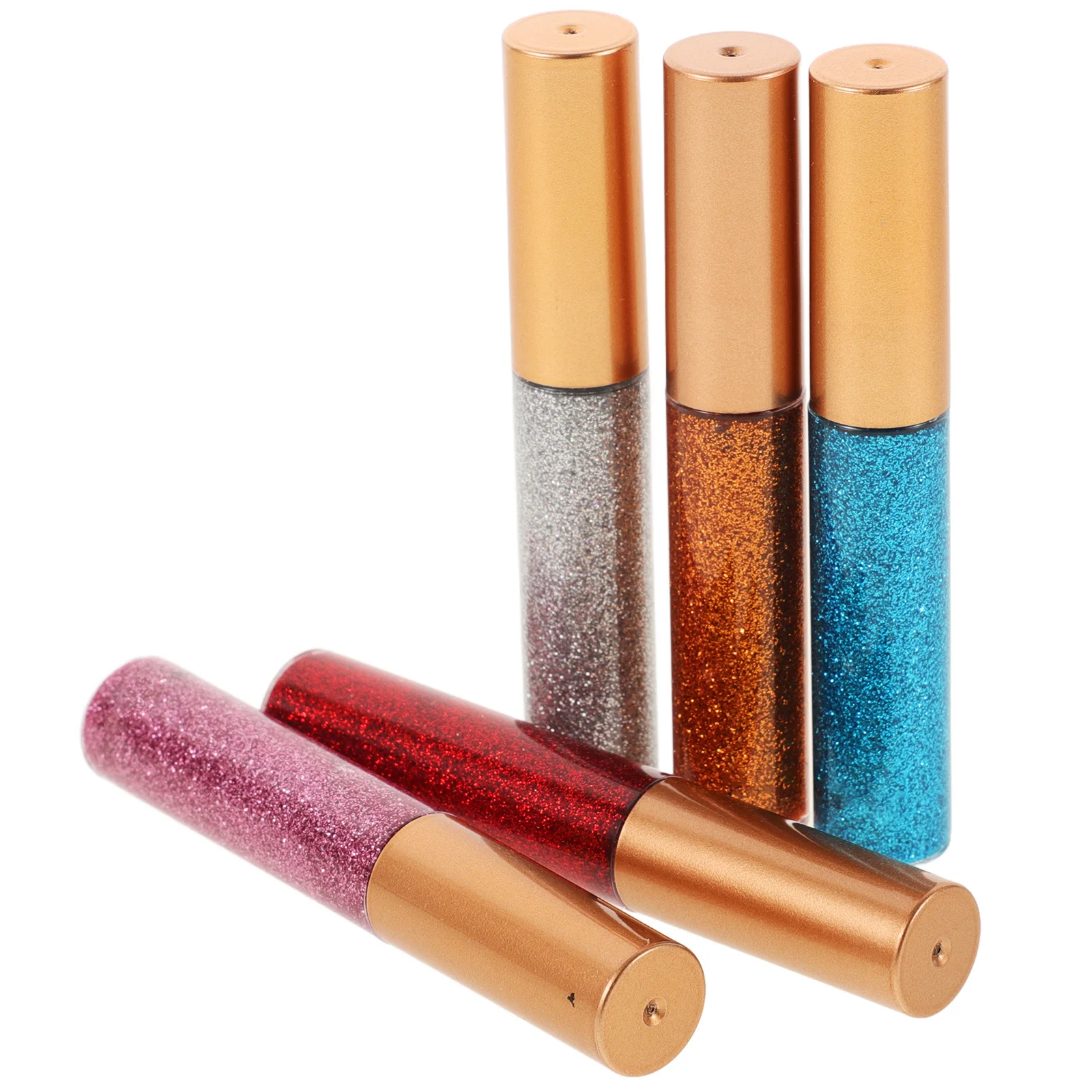 مجموعة ظلال عيون سائلة لامعة مكونة من 5 قطع قلم تحديد عيون معدني لامع مقاوم للماء بألوان لامعة للمناسبات الخاصة #1