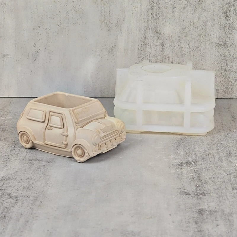 Y4QE Car Bus Silicone Mold Concrete Mixer Truck Flowerpot Molds Gypsum Cement