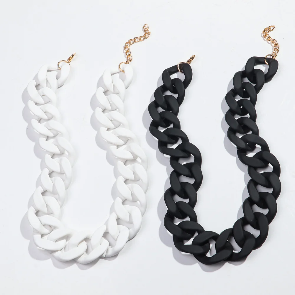 Neue Bunte Matte Acryl Breite Kette Choker Halsketten für Frauen Aussage Böhmischen Harz Chunky Kragen Halskette Mode Schmuck – Detail 9