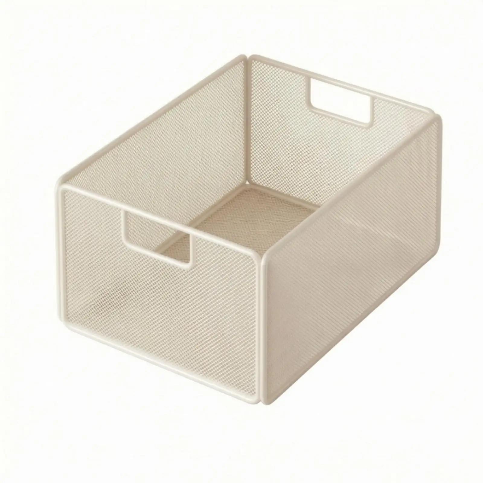 Open Top Under Sink Basket with Handle Ventilated Mesh Sink Organizer Tray for Household Items Kitchen Bathroom Cabinet Space