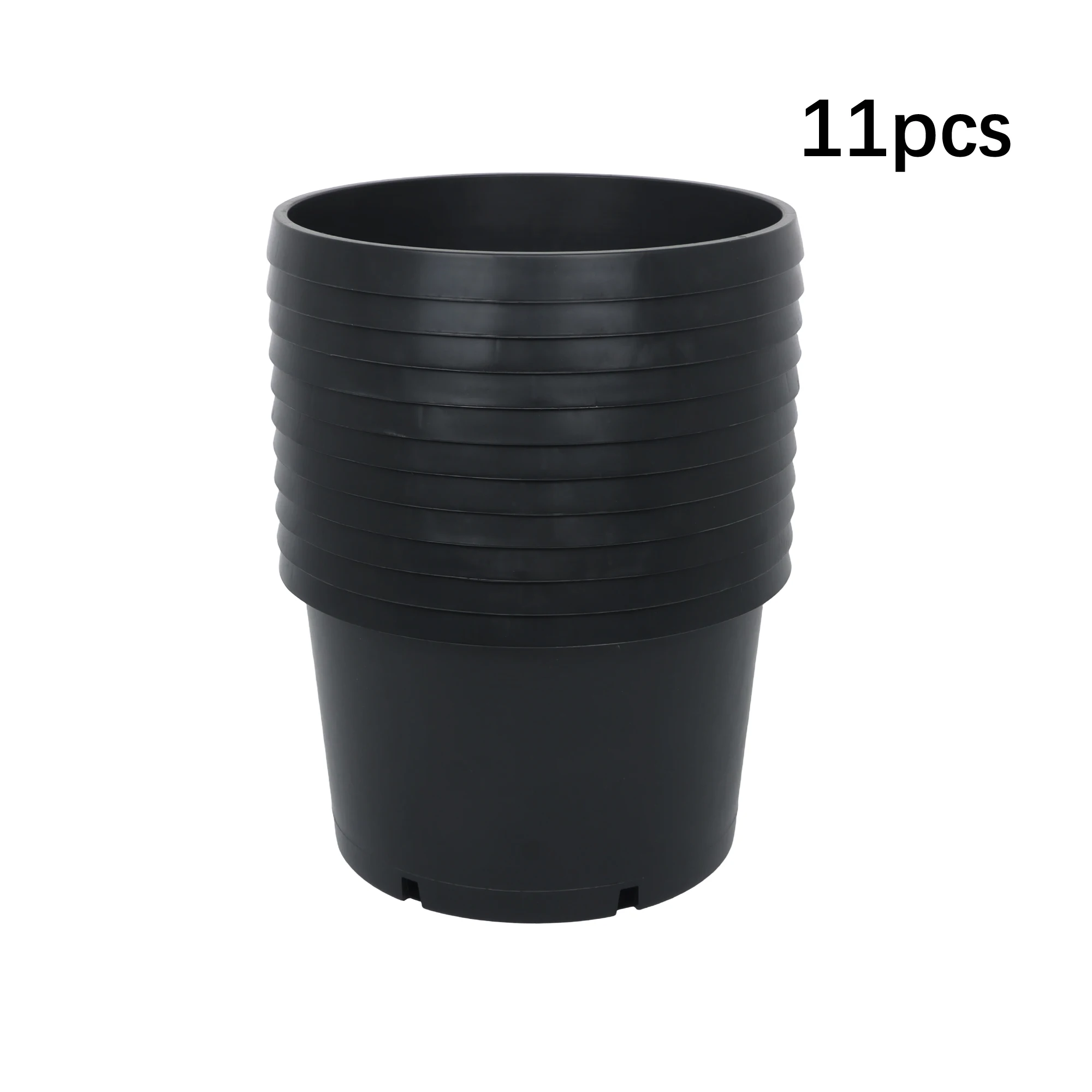 10Pcs 15-Gallon Black Short Plant Plastic Flowerpot, Horticultural Flowerpot, Field Planting Pot, Suitable for Seed Planting, Plant Cutting, Succulent Cultivation