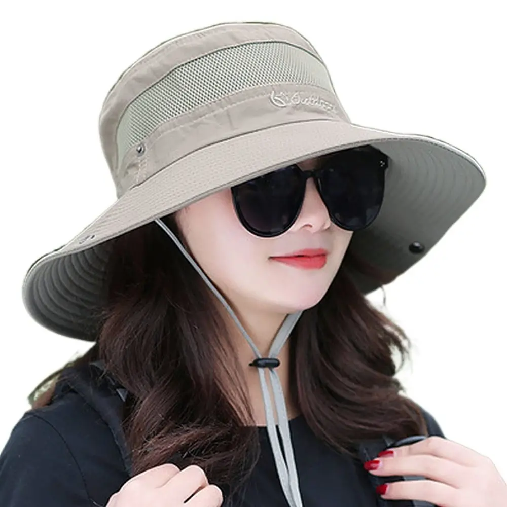 قبعة دلو قابلة للتنفس مع حماية من أشعة تحت البنفسجية ، قبعة شمسية قابلة للطي ، قبعة شمس محمولة خارجية ، الصيف