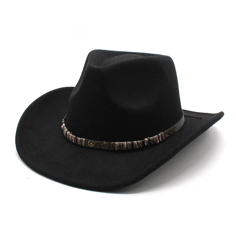 

Western Tibetan Hat Cowboy Hat Ethnic Style Vintage Top Hat Sunshade Wide Brim Big Brim Woolen Cloth Men And Women