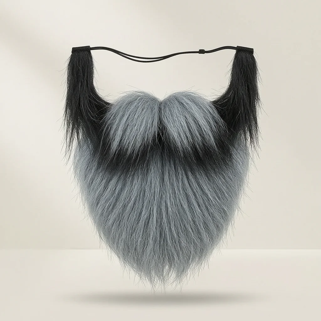 Fake Beard Mustache Set With Fluff Eyebrows Santa Claus Costume Prop For Halloween Party Cosplay