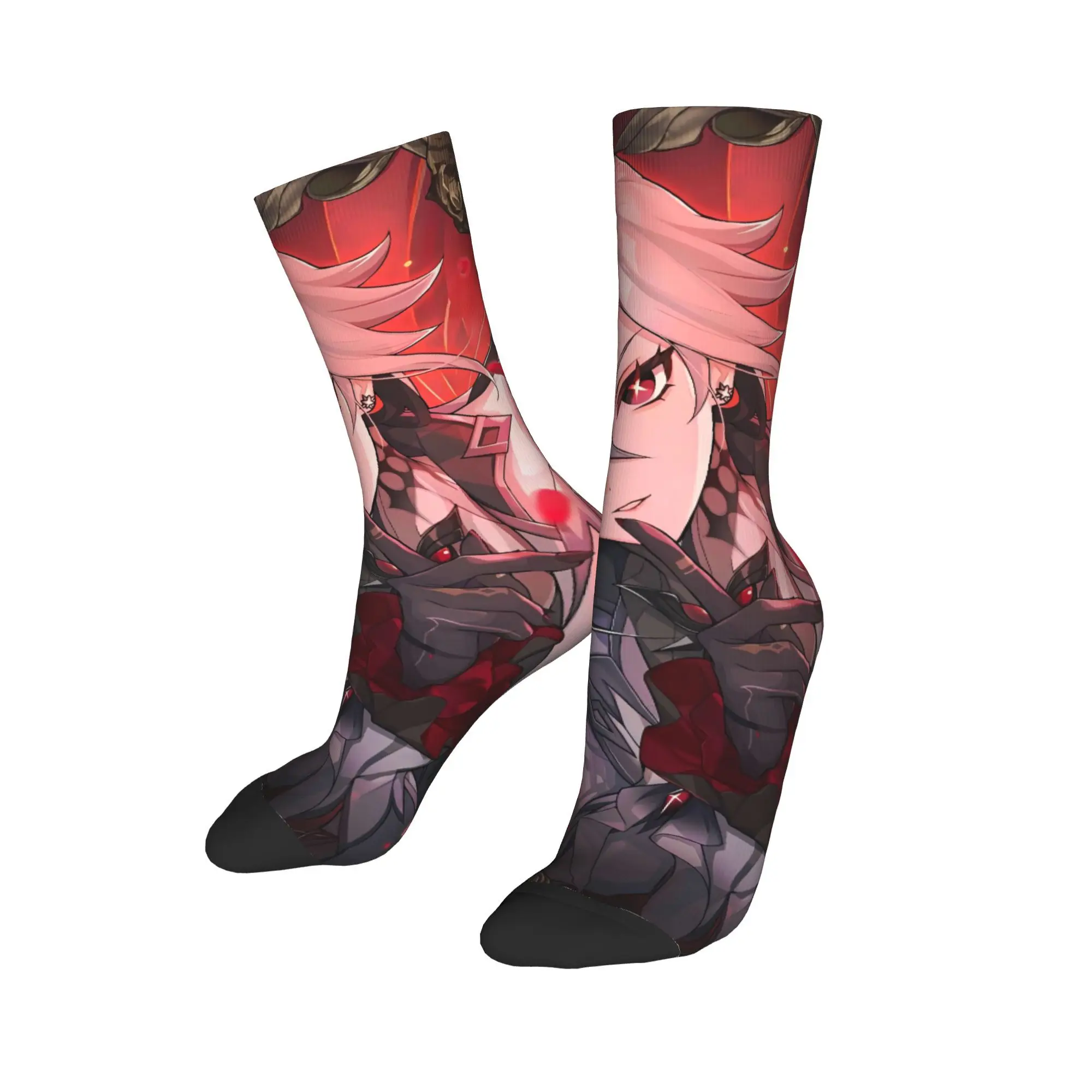 أنيمي لعبة Genshin تأثير الجوارب الجرافيك جوارب مكافحة العرق الكبار الرجال الجوارب مريحة الخريف العصرية جوارب رياضية في الهواء الطلق