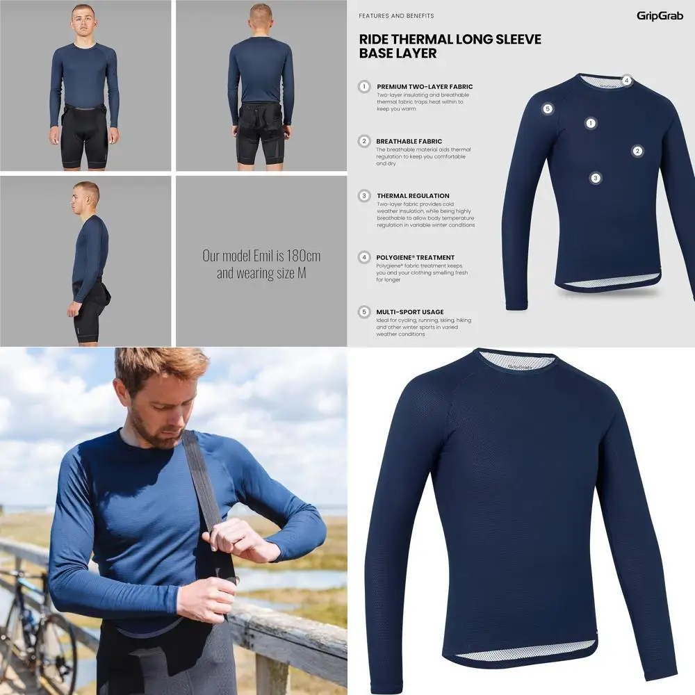 

GripGrab Ride Термальная зимняя велосипедная базовая рубашка с длинными рукавами, одинарная и многоупаковка, велосипедная майка, велосипедная базовая велосипедная рубашка