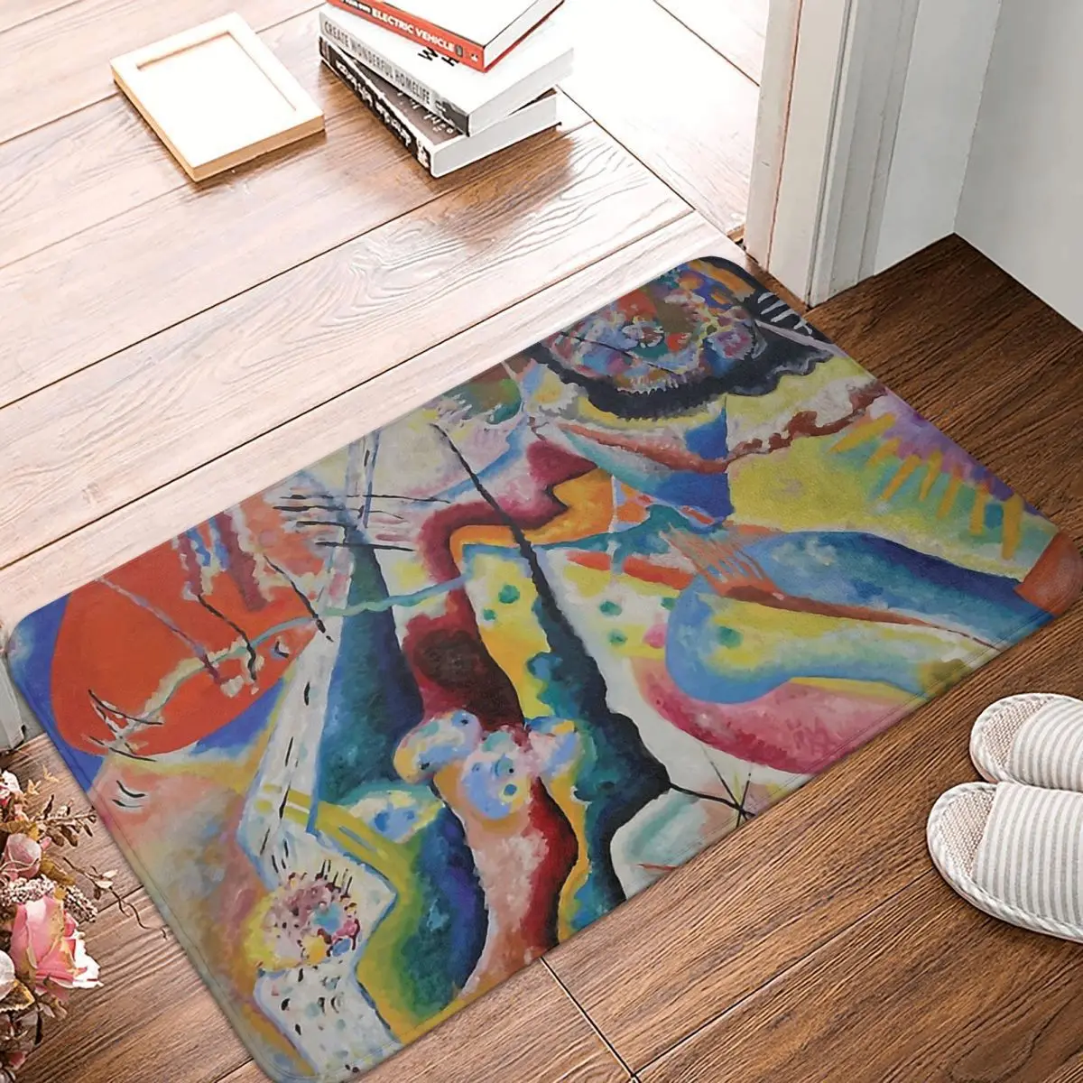 Red Chalkboard Wassily Kandinsky Anti-Slip Doormat Living Room MatRussian Painter Balcony Carpet Welcome Rug Indoor Decor