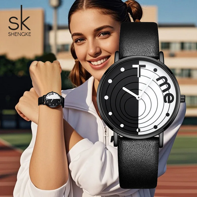 นาฬิกาสายหนังที่ทันสมัยและสร้างสรรค์ใหม่สำหรับผู้ชายและผู้หญิง นาฬิกาควอทซ์ที่ทันสมัย เหมาะสำหรับทั้งสองเพศ