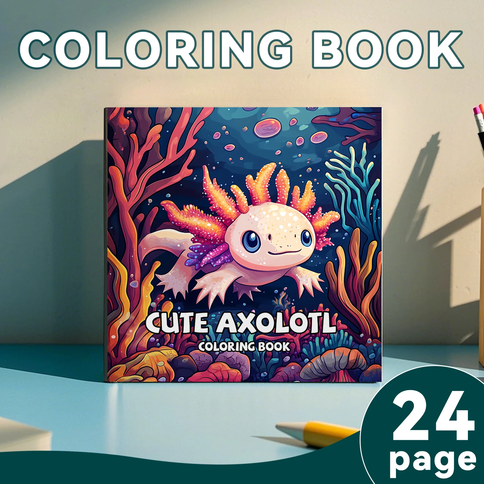 1 Pc 24 Page Cartoon Coloring Book for Relaxation & Art Therapy Sketchbook for Teens & Adult Picture Book