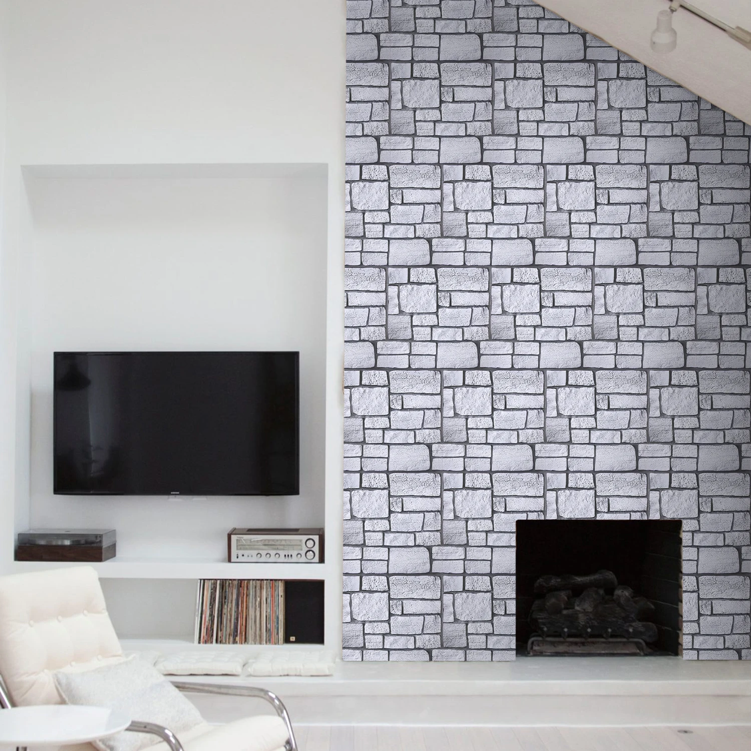 5/10-Pcs Faux Stone Self-Adhesive 3D Wall Stickers – PVC, 30 x 30 cm, Waterproof, Heat-Resistant – For Kitchen & Living Room