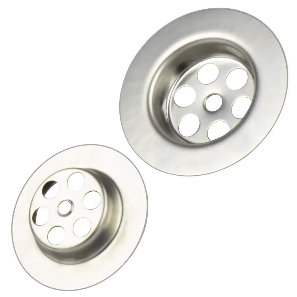 2 Set Bath Plug Hole Spare With Screw Stainless Steel Drain Accessories Plug Hole Covers Diameter 70mm Sink Filter