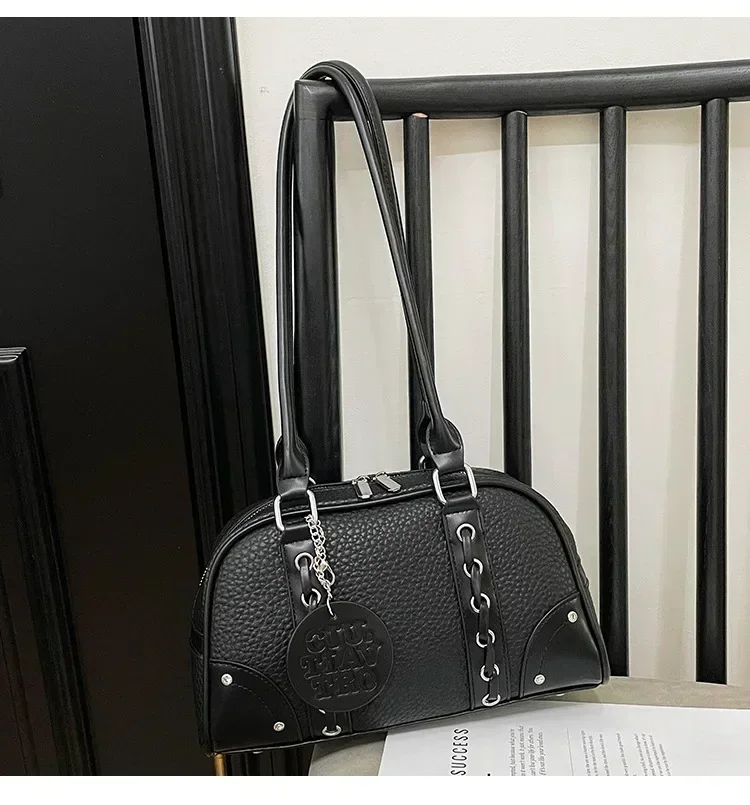 

2025 New Korean-style Large-capacity Retro Underarm Boston Bag for Women, Casual and Commuting