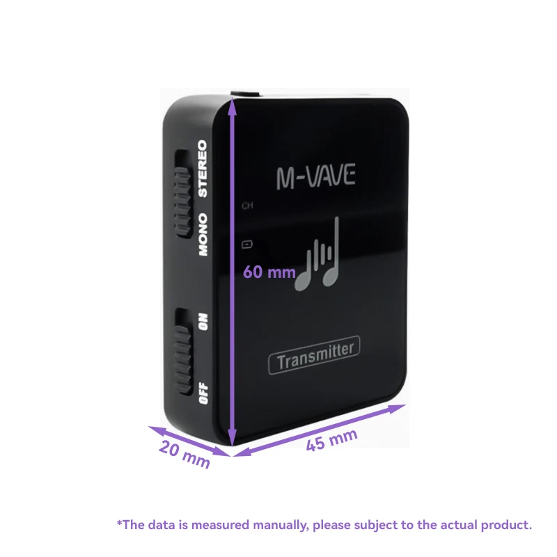 M-vave WP-10 2.4G Wireless Earphone Monitor with Volume Button Rechargeable Transmitter Receiver Support Stereo Mono