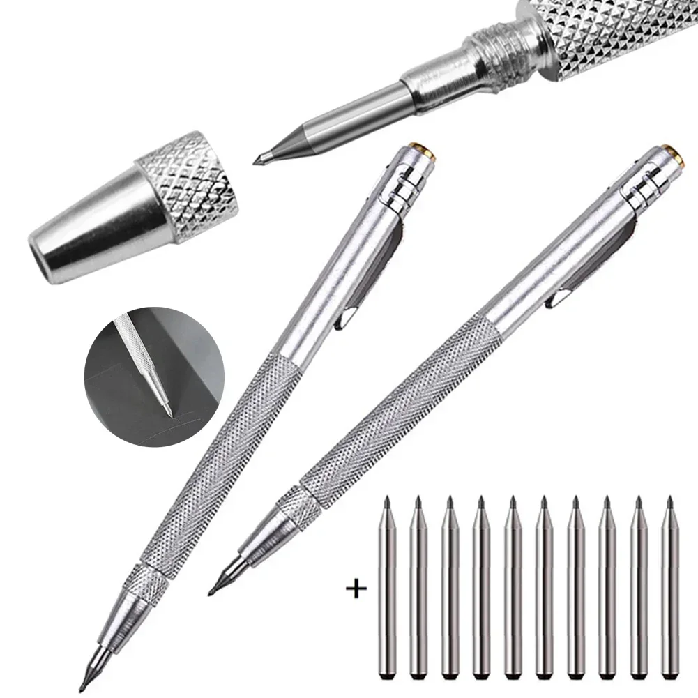 12PCS Alloy Scribe Pen Carbide Scriber Pen Metal Wood Glass Tile Cutting Marker Ołówek Obróbka metali Narzędzia ręczne do obróbki drewna