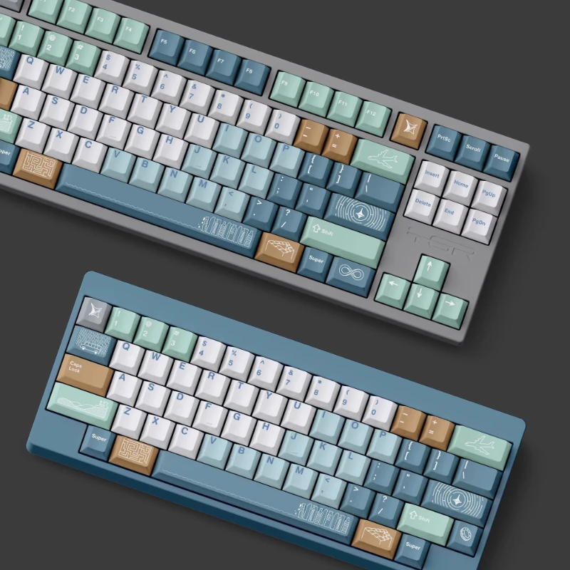 

New Inception Keycaps Custom PBT 1.7MM Sublimation Cherry Profile Key Cap Cute Cartoon Anime Point Key Caps EV63 Wooting60he